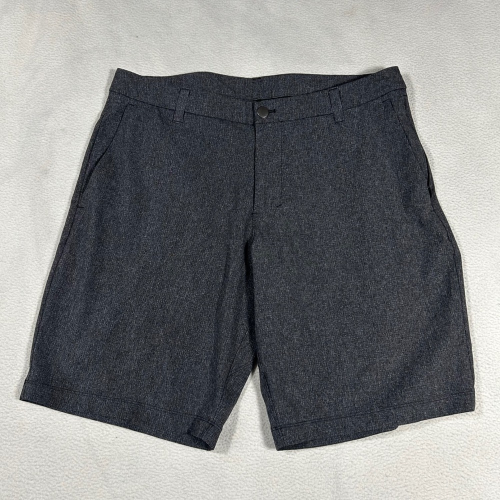Lululemon Commission Shorts Mens 33 Grey Heathered Tech Chino 9" Inseam